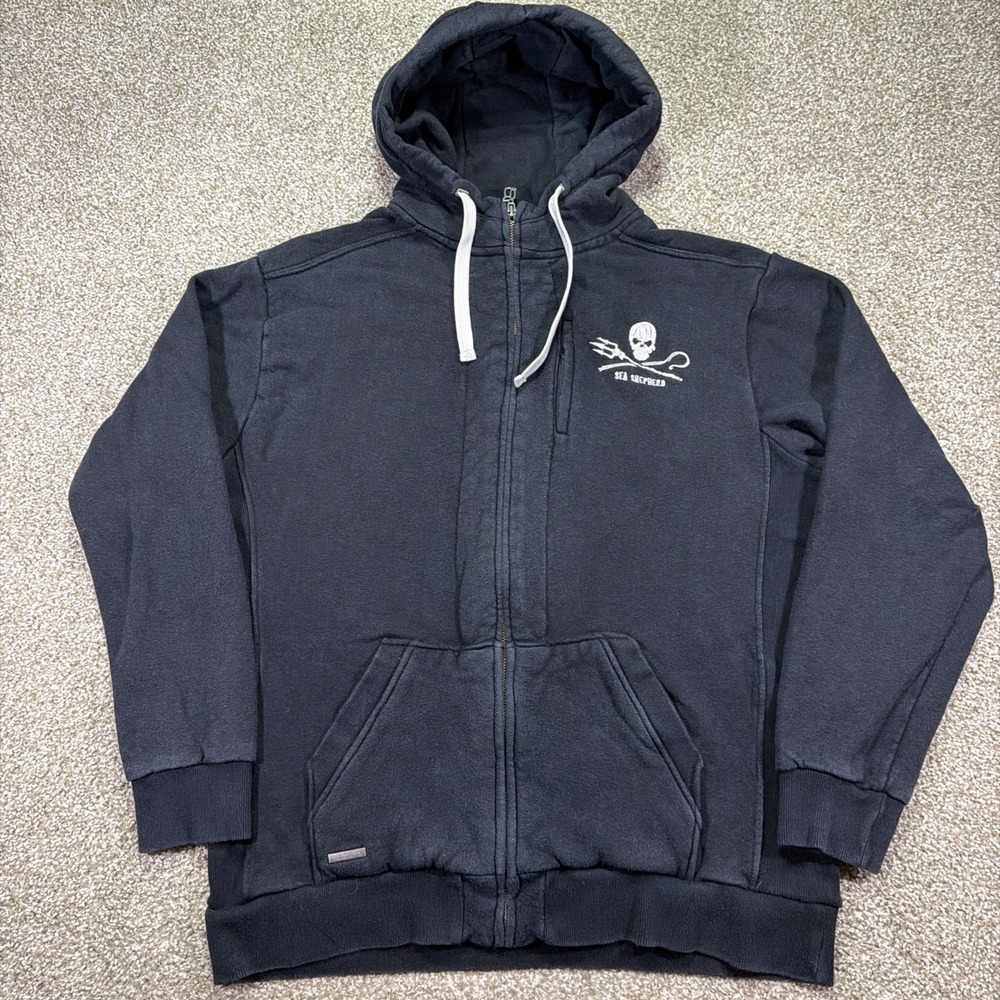 Sea Shepherd Hoodie ZIPUP Size XXL Heavyweight Black